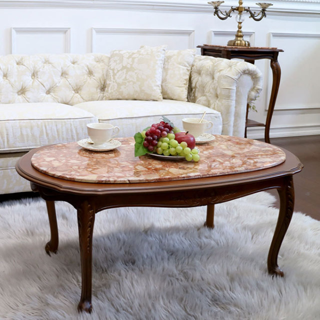 イタリア製・アンティーク・大理石コーヒーテーブル ぎこちなく 