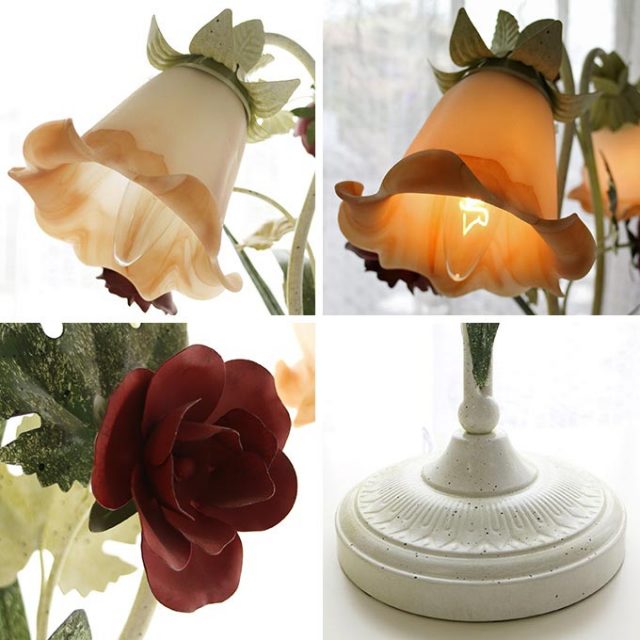 テーブルランプ,卓上,照明,2灯,ローズ