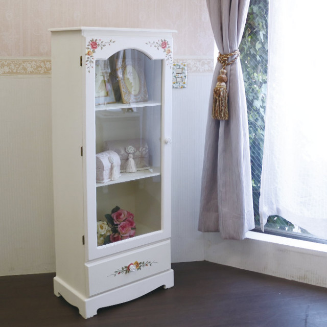 姫家具,姫系,ロココ調,ガラスキャビネット