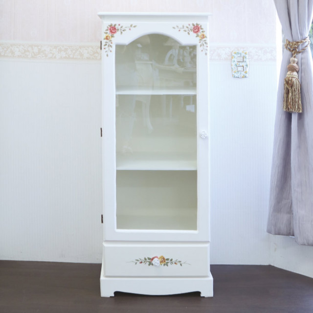 姫家具,姫系,ロココ調,ガラスキャビネット