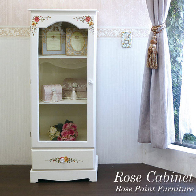 姫家具,姫系,ロココ調,ガラスキャビネット