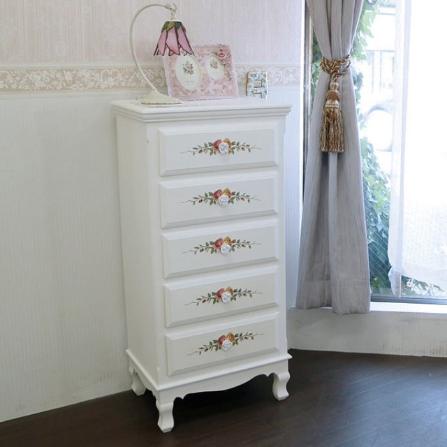 姫家具,姫系,ロココ調,5段チェスト,ハイチェスト