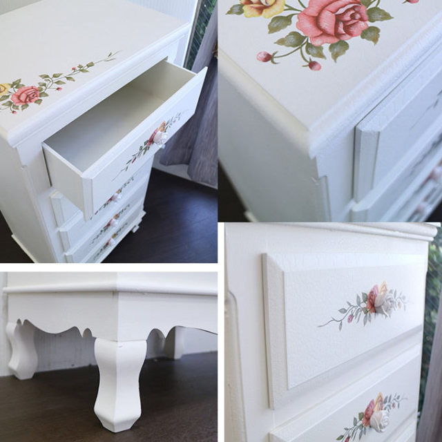姫家具,姫系,ロココ調,5段チェスト,ハイチェスト
