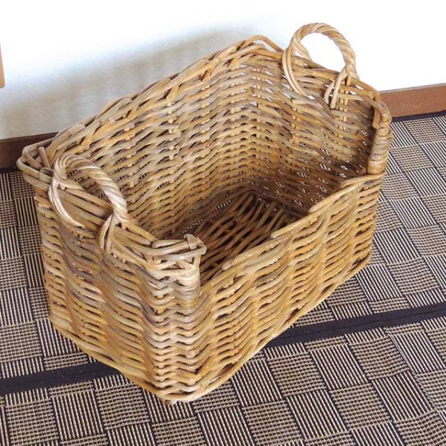 籐,ラタン,収納,かご,バスケット
