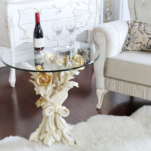コーヒーテーブル,サイドテーブル,ガラステーブル,おしゃれ,ロココ調,ゴージャス