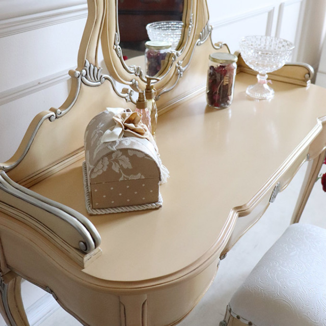 ドレッサー,姫系,ロココ調,白家具,おしゃれ