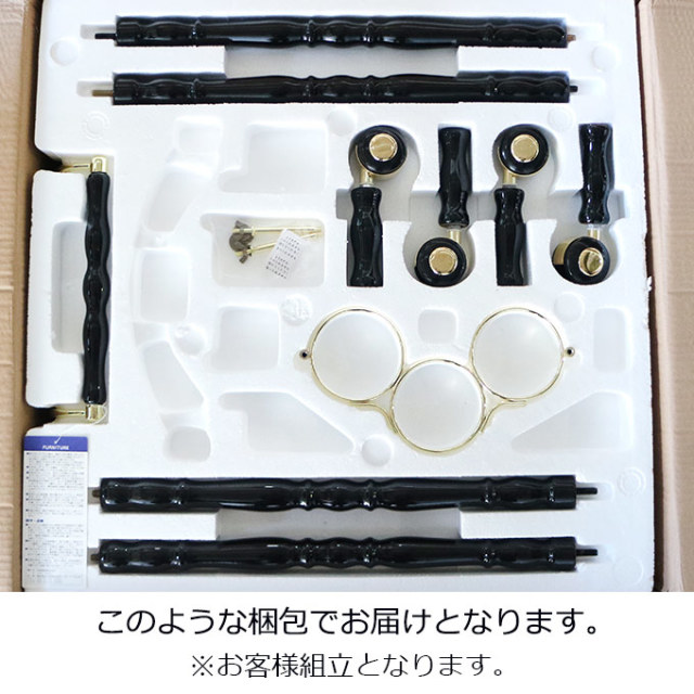 キッチンワゴン,象嵌,イタリア家具,キャスター付き,2段,ラウンド