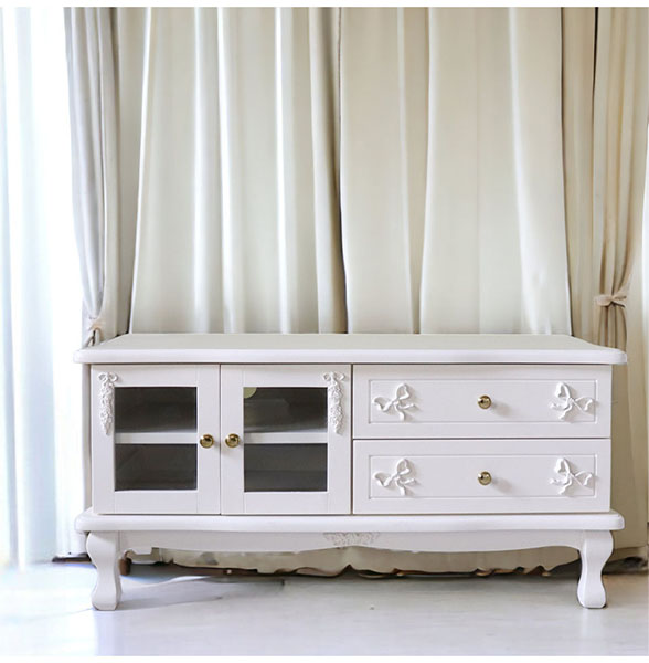姫系家具,輸入家具,白家具,ロマプリ,テレビ台,テレビボード,90cm,収納,プリンセスインテリア-2