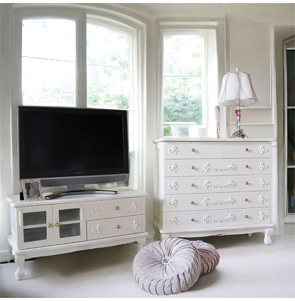 姫系家具,輸入家具,白家具,ロマプリ,テレビ台,テレビボード,90cm,収納,プリンセスインテリア-3