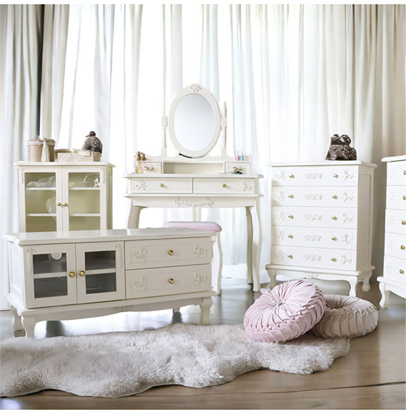 姫系家具,輸入家具,白家具,ロマプリ,テレビ台,テレビボード,90cm,収納,プリンセスインテリア-5