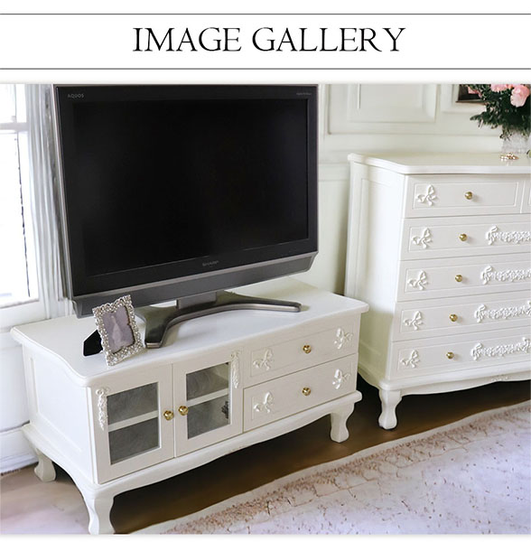 姫系家具,輸入家具,白家具,ロマプリ,テレビ台,テレビボード,90cm,収納,プリンセスインテリア-6