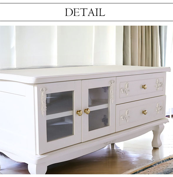 姫系家具,輸入家具,白家具,ロマプリ,テレビ台,テレビボード,90cm,収納,プリンセスインテリア-8