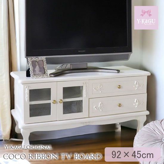 姫系家具,輸入家具,白家具,ロマプリ,テレビ台,テレビボード,90cm,収納,プリンセスインテリア-13