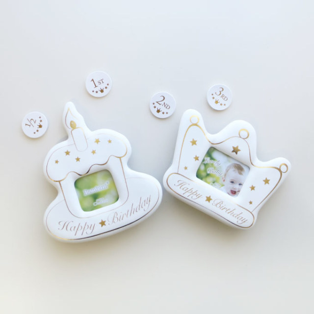 フォトフレーム,大特価,ハッピーバースディ,ケーキ,王冠,セット,かわいい,出産祝い