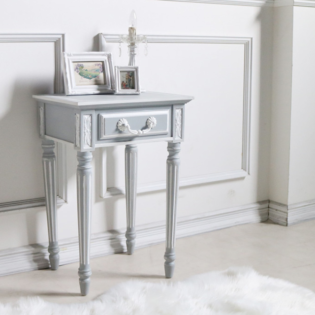 グスタビアン ベッドサイドテーブル ナイトテーブル) グレー  