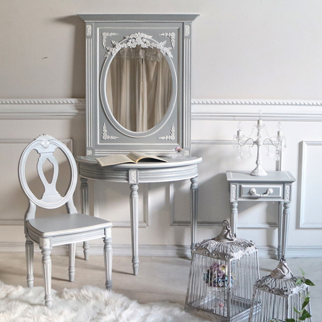 グスタビアン ベッドサイドテーブル ナイトテーブル) グレー  