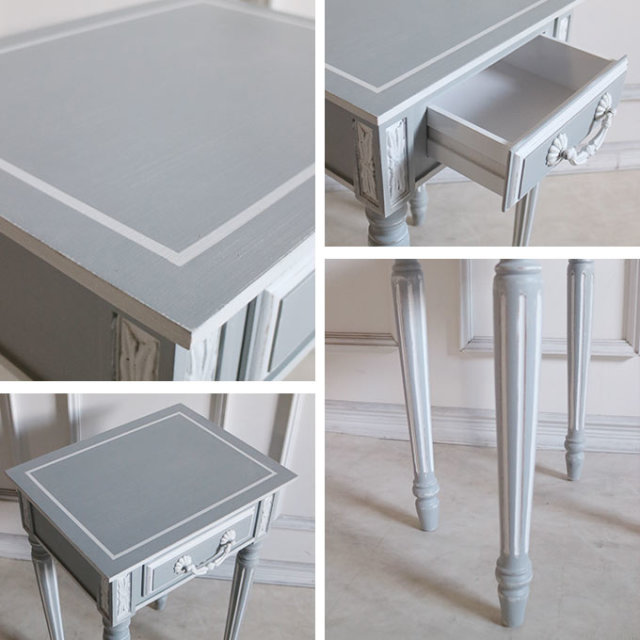 グスタビアン ベッドサイドテーブル ナイトテーブル) グレー  