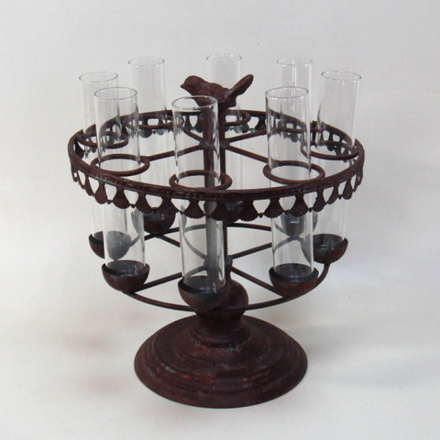 アンティーク調 アイアン ビーカーバードオブジェ 花瓶｜おしゃれな