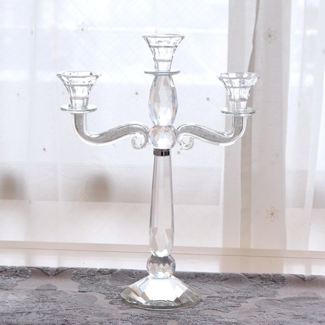 置物,キャンドルスタンド,燭台,3灯,クリスタル