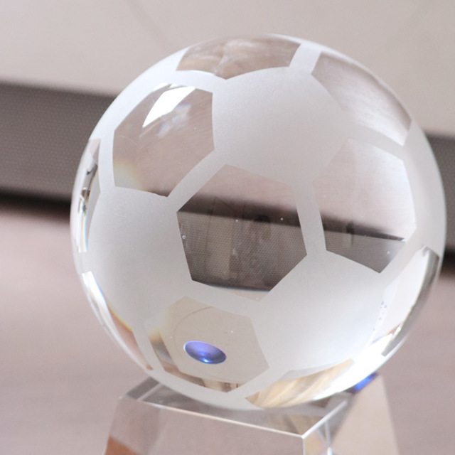 置物,クリスタル,サッカー,トロフィー