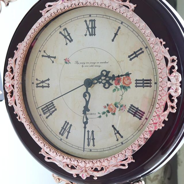 時計,両面時計,壁掛け,ブラウン