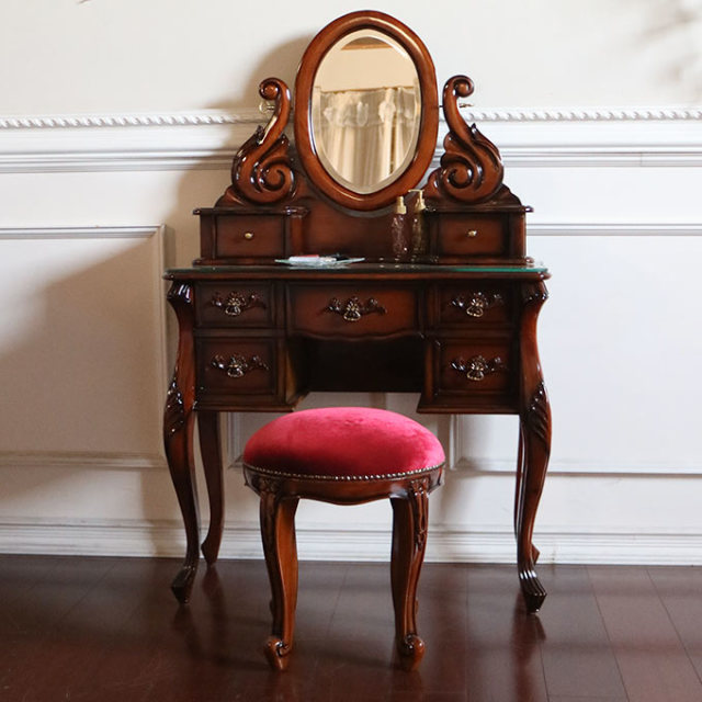 マホガニー コンソールデスク デスク 机 ドレッサー 化粧台 飾り棚  