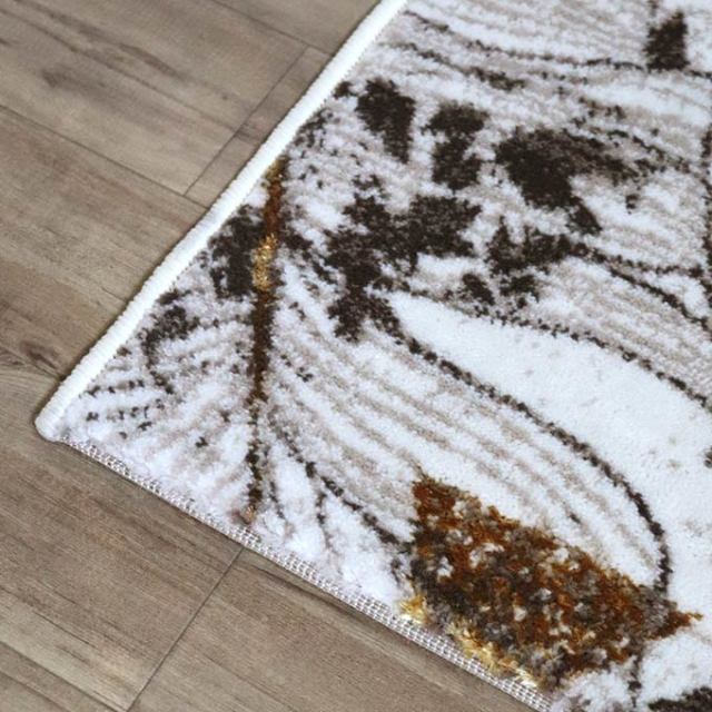 ラグ,マット,ラグマット,玄関マット,インテリアマット,室内,屋内,長方形,120×80cm,洗える,ホワイト,ゴールド,フラワー
