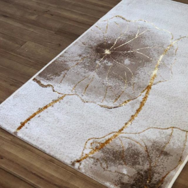 ラグ,マット,ラグマット,玄関マット,インテリアマット,室内,屋内,長方形,120×80cm,洗える,ゴールド,フラワー