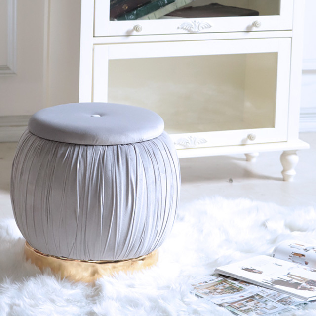 スツール,収納付き,一人用,マカロン,グレー