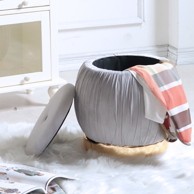 スツール,収納付き,一人用,マカロン,グレー