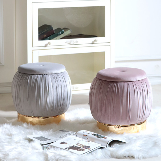 スツール,収納付き,一人用,マカロン,グレー