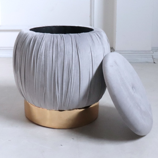 スツール,収納付き,一人用,マカロン,グレー