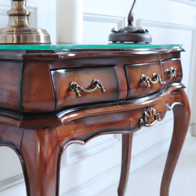 コンソール,アンティーク,おしゃれ,サイドテーブル,コンソールテーブル,天板革張り,ベネシア