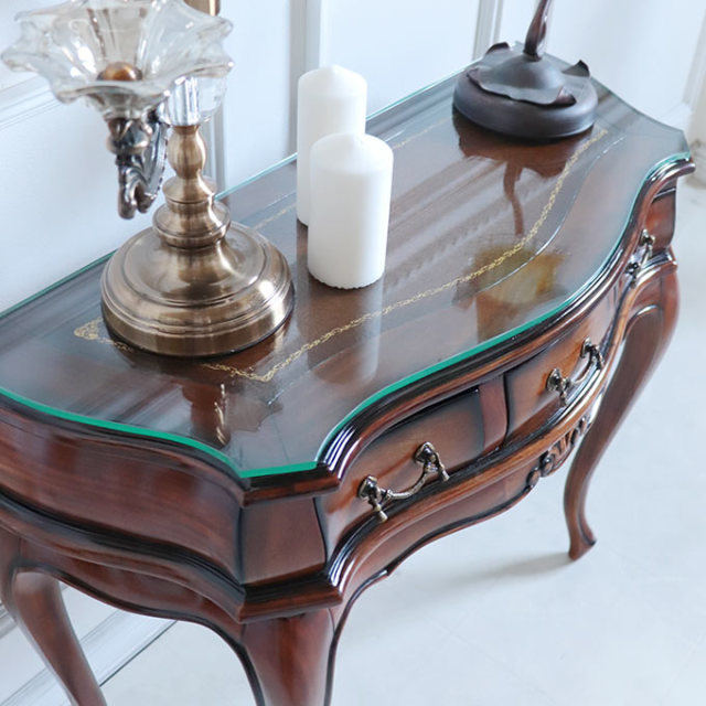 コンソール,アンティーク,おしゃれ,サイドテーブル,コンソールテーブル,天板革張り,ベネシア