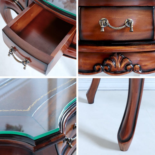 コンソール,アンティーク,おしゃれ,サイドテーブル,コンソールテーブル,天板革張り,ベネシア