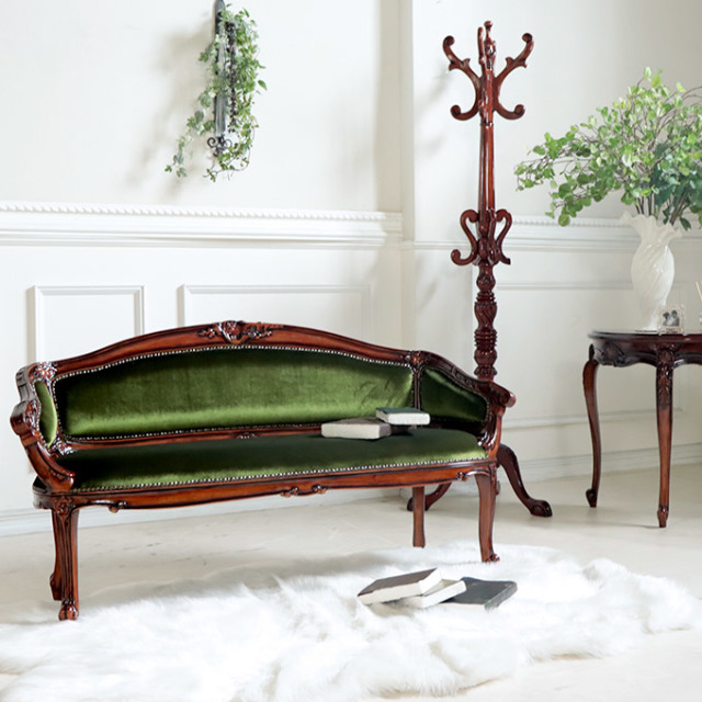 ソファ,2人掛け,2人用,木製,ベロア調