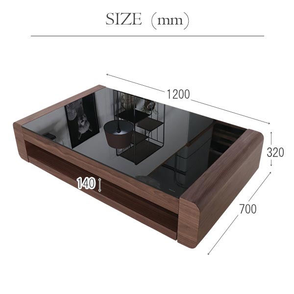 テーブル,センターテーブル,幅120cm,ウォールナット,ガラス