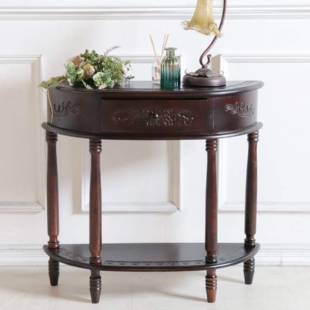 コンソール,棚,収納,スリム,アジアン,ブラウン