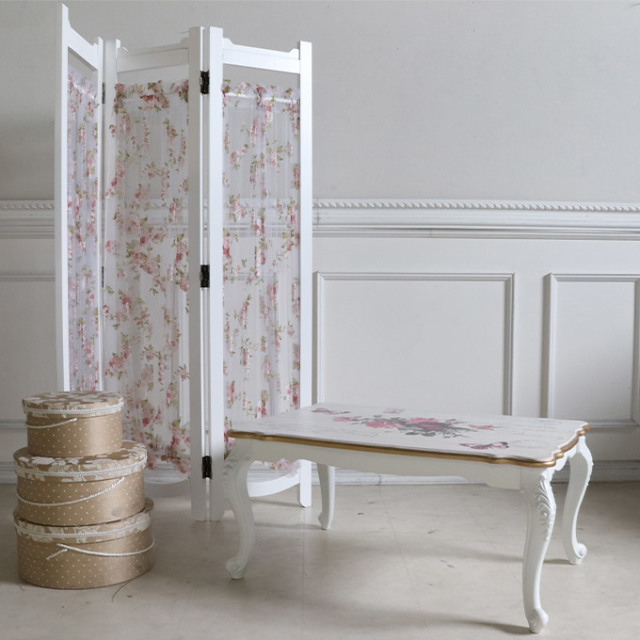 間仕切り,パーテーション,3連,ローズ