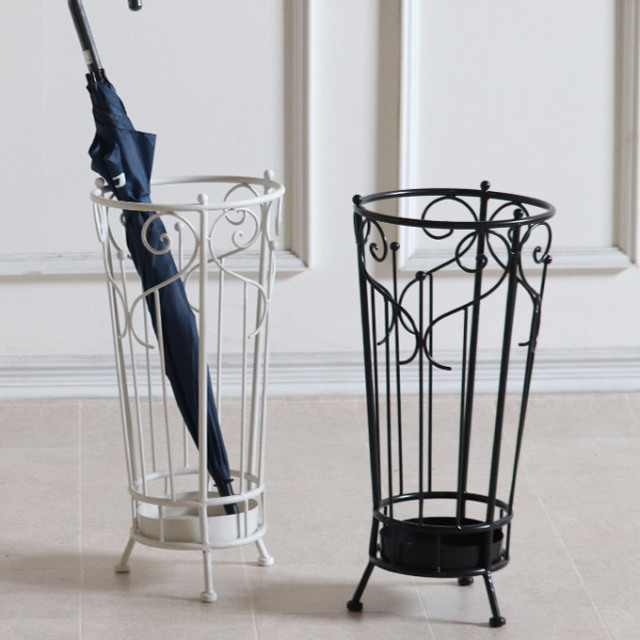 傘立て,アイアン,アンティーク,ラウンド,ホワイト