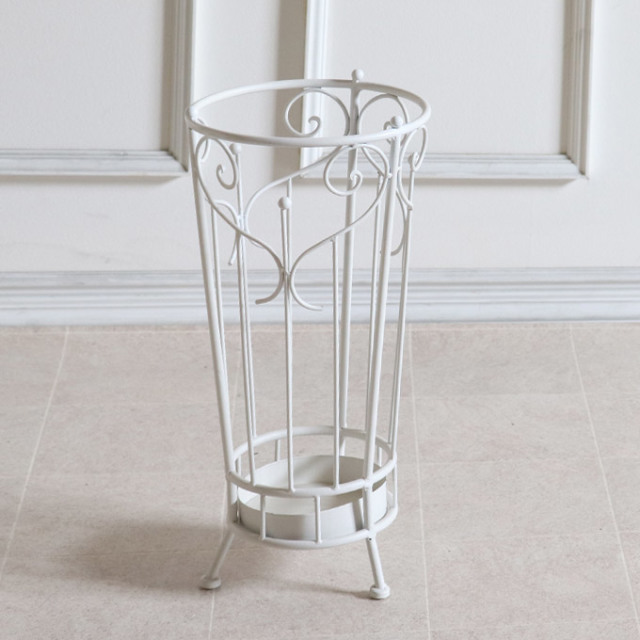 傘立て,アイアン,アンティーク,ラウンド,ホワイト