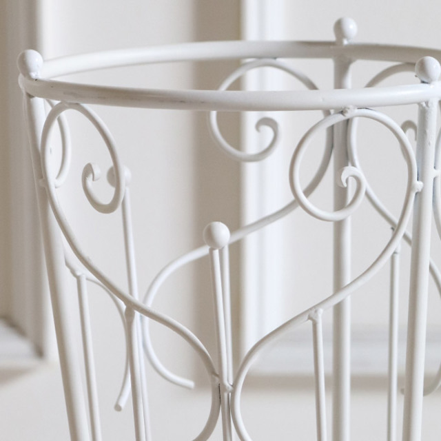 傘立て,アイアン,アンティーク,ラウンド,ホワイト