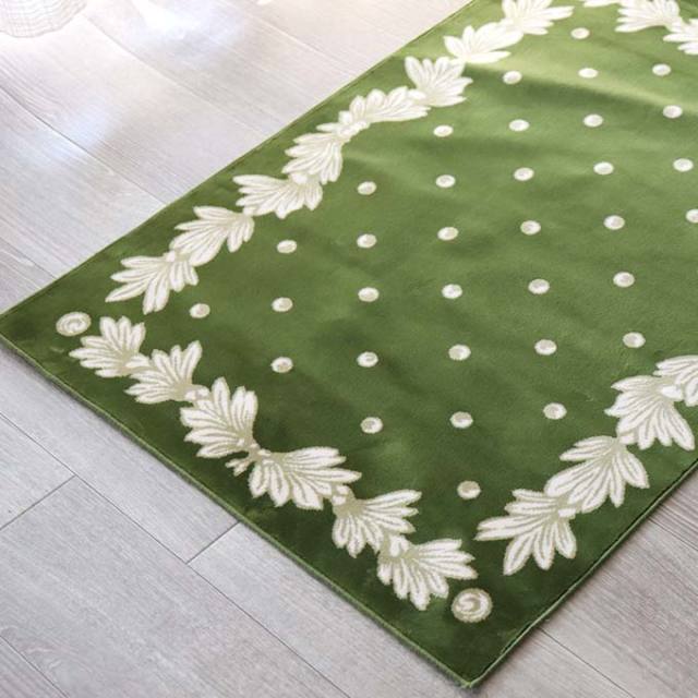 スタイルフランス コットン100％ ラグマット(玄関マット) グリーン