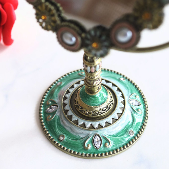 スタンドミラー,卓上ミラー,置き鏡,アンティーク,フラワー