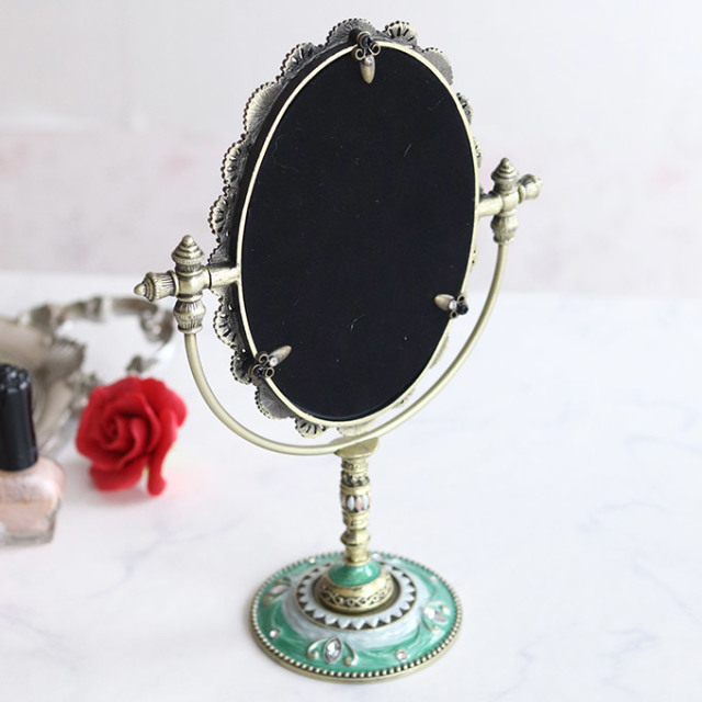 スタンドミラー,卓上ミラー,置き鏡,アンティーク,フラワー