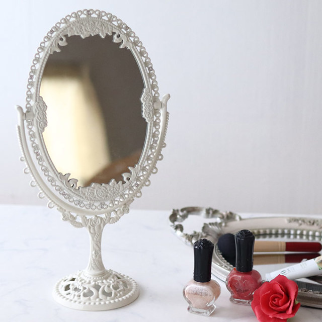 スタンドミラー,卓上ミラー,置き鏡,イタリアン,ホワイト