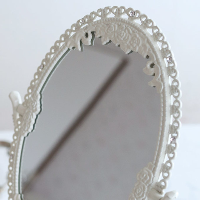 スタンドミラー,卓上ミラー,置き鏡,イタリアン,ホワイト