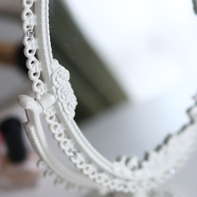 スタンドミラー,卓上ミラー,置き鏡,イタリアン,ホワイト