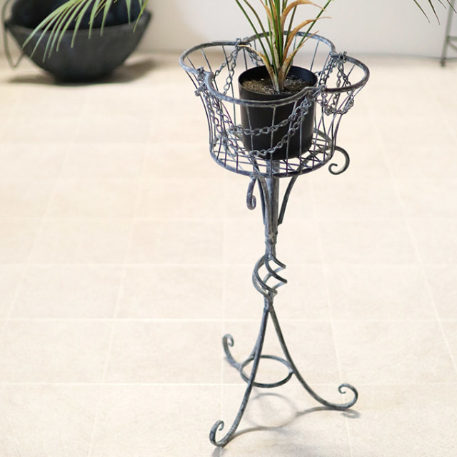 アンティーク調 スタンドプランター グレー｜おしゃれなガーデニング