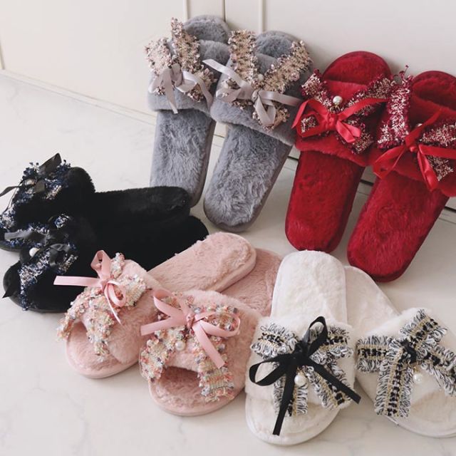 スリッパ,おしゃれ,暖かい,室内,ルームシューズ,スリッパ,かわいい,姫系,可愛い,冬用,ファー,ストライプ